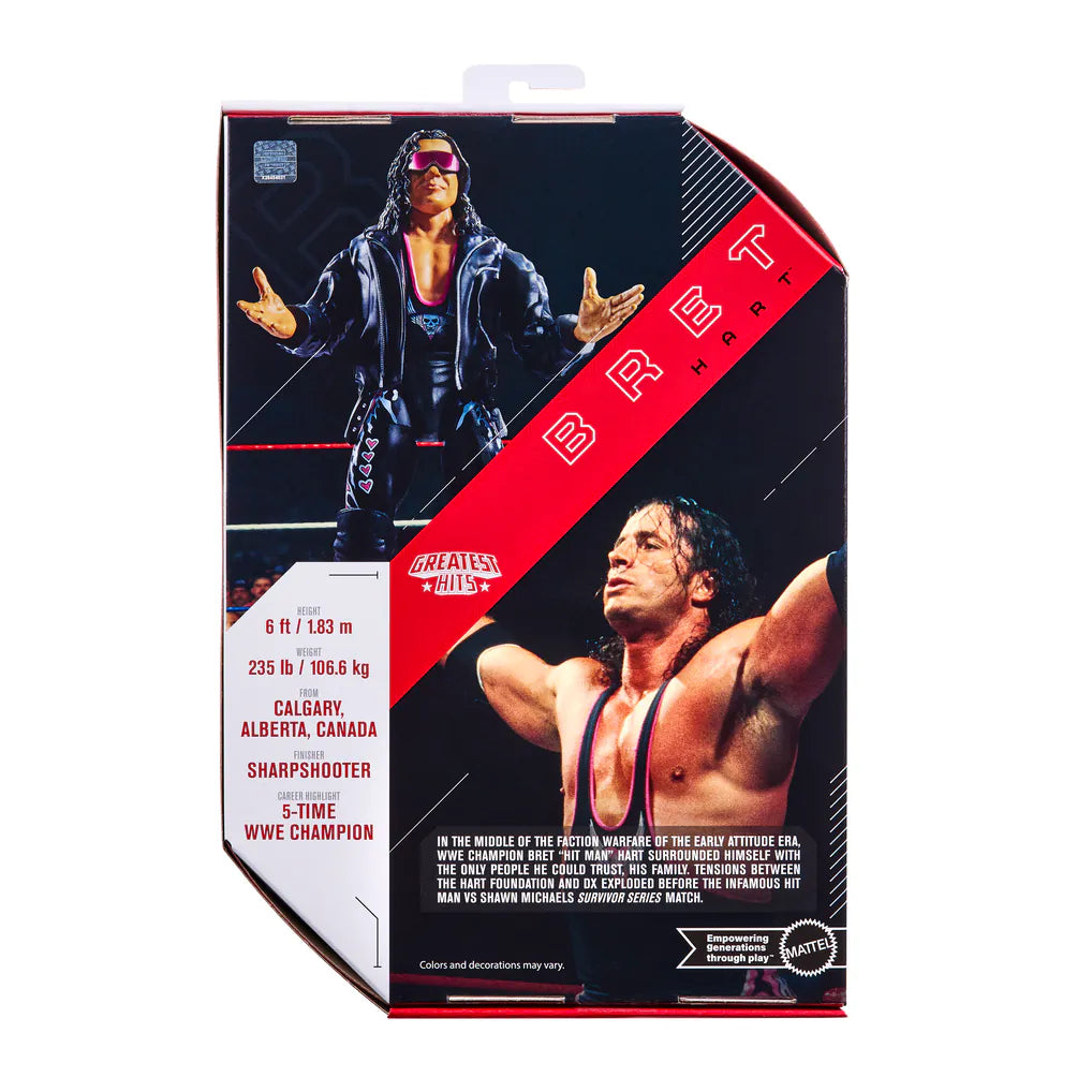 Bret Hart Wrestling Ultimate Edition Greatest Hits Wave 3 Action Figure – 6 Inch Collectible