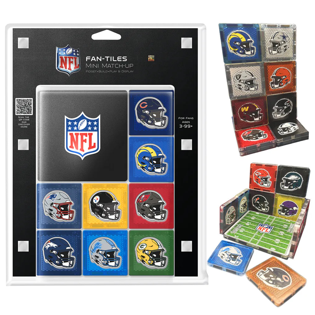 NFL Multi-Team 33-Piece Fan Tiles Set – Magnetic Football Team Collectibles